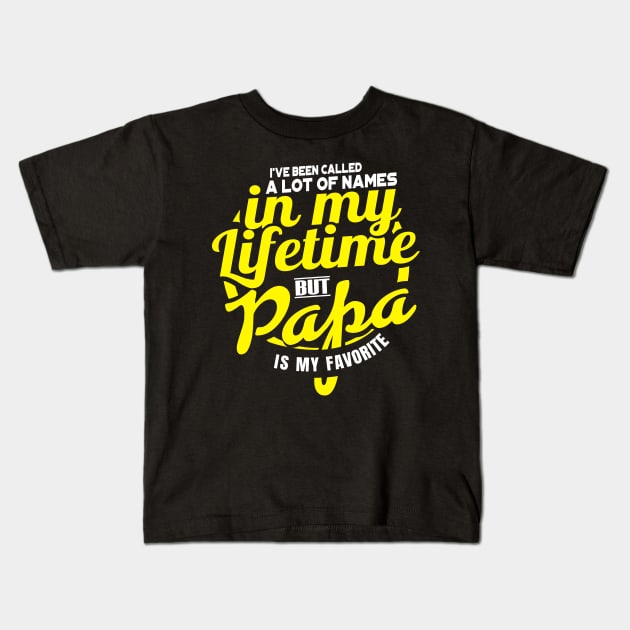 'Papa Is My Favorite' Cool Father's Day Gift Kids T-Shirt by ourwackyhome